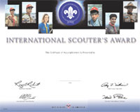 International Scouting Service Award certificate