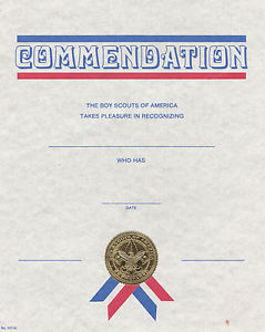 Commendation Certificate