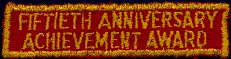 cloth version of 50th Anniversary Acheivement Award