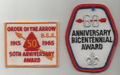 the 50th and the 60th Anniversary sash emblems