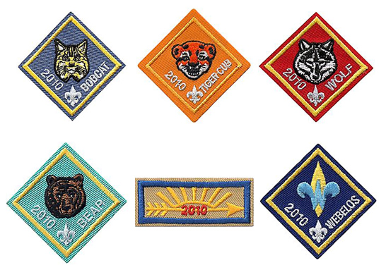 Cub Scout Anniversary rank insignia, from the BSA's official Supply Group bulletin