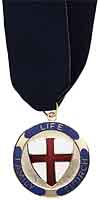 God and Service Award medallion, example of adult religious service award