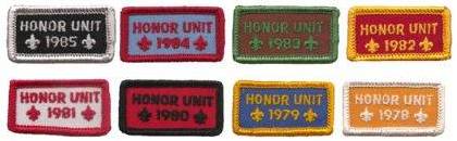 All eight of the National Honor Unit Award emblems