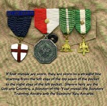 illustration of medals on a uniform shirt