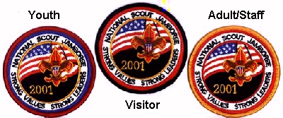The three most 
common OFFICIAL Jamboree emblems!