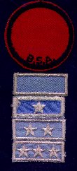 The National Presidents Honor Unit Awards were used between 1974 and 1977.
These items became PERMANENT parts of the field uniform and were worn below the Patrol medallion as shown here.