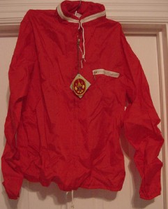 Red nylon jacket