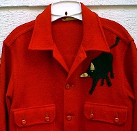 Philmont bull emblem on top of wool jac-shirt