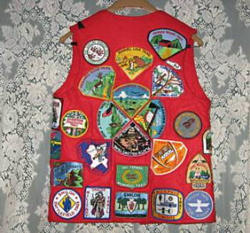 Red Scout vest back
