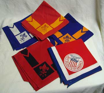 Shown are various types of neckerchiefs